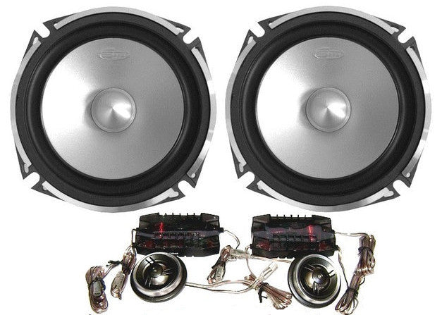 Boschmann 6.5" Component Speaker Kit - 200 Watt Woofers Pair & Tweeters Pair (external crossovers)