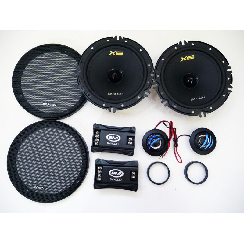Boschmann 6.5" Component Speaker Kit - 250 Watt Woofers Pair & Tweeters Pair (external crossovers) (F-628-X6)