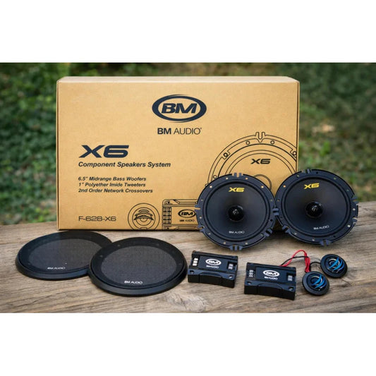 Boschmann 6.5" Component Speaker Kit - 250 Watt Woofers Pair & Tweeters Pair (external crossovers) (F-628-X6)