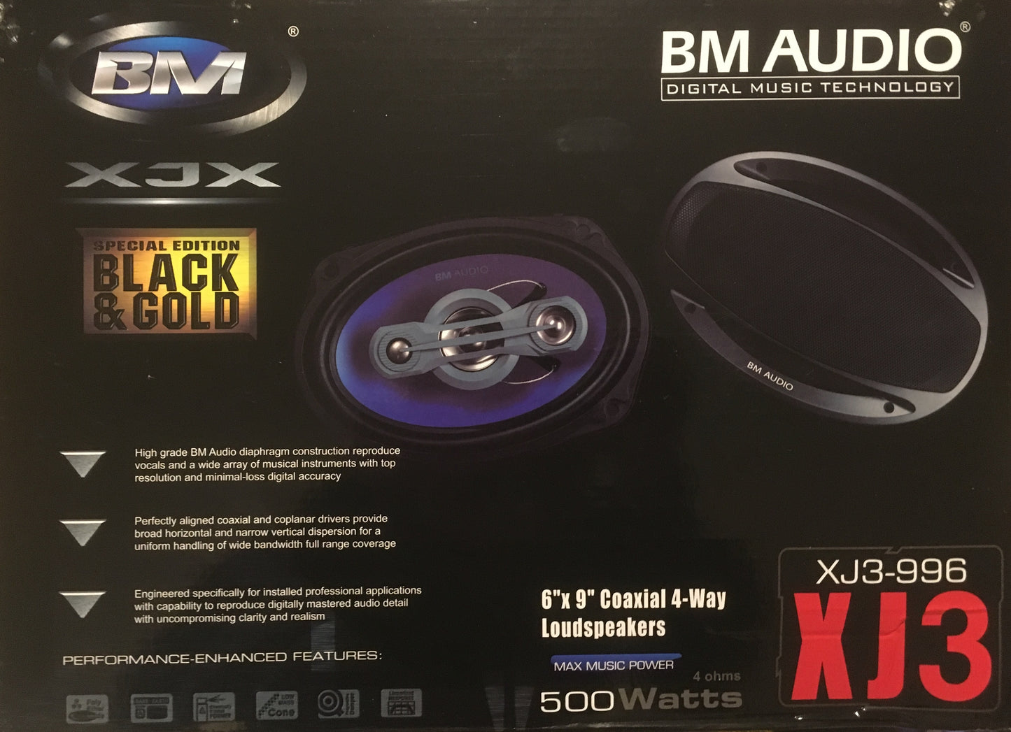 Boschmann 6x9" 500 Watt 4-Way Car Audio Speakers Pair (XJ3-996)