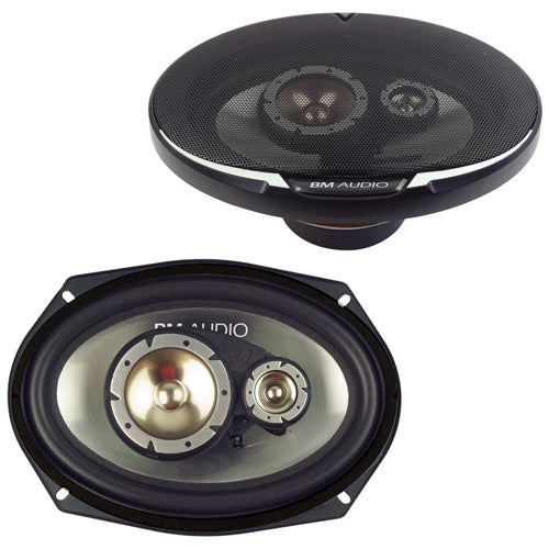 Boschmann 6x9" 500 Watt 3-Way Coaxial Car Audio Speakers Pair (XR-9836)