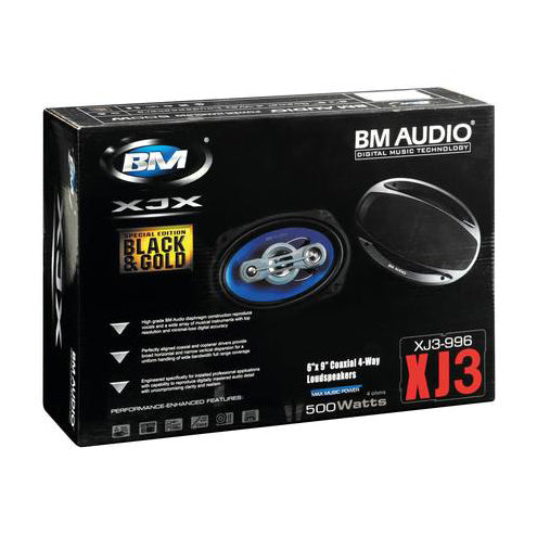 Boschmann 6x9" 500 Watt 4-Way Car Audio Speakers Pair (XJ3-996)